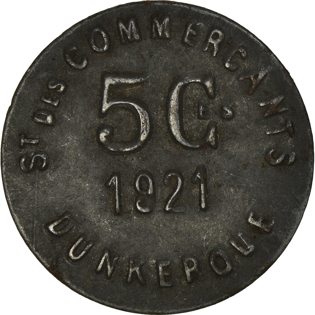 Coin, France, 5 Centimes, 1921, Dunkerque, VF(30-35), Iron, Elie:10.4