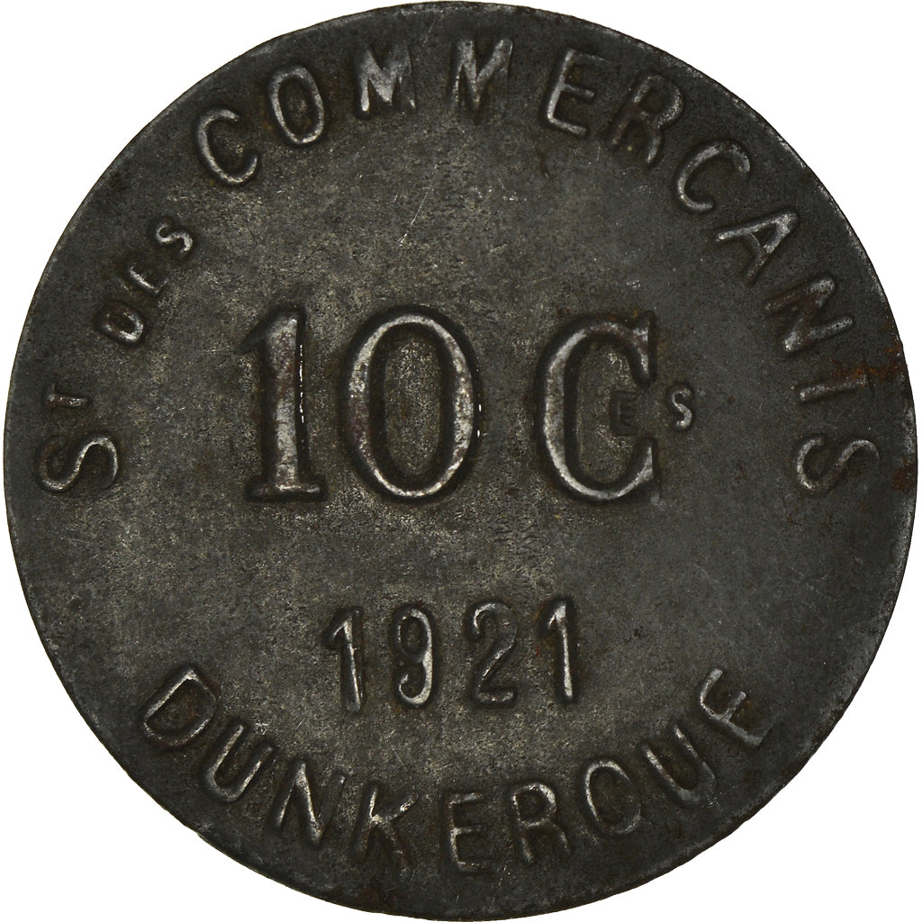 Monnaie, France, 10 Centimes, 1921, Dunkerque, TB+, Iron, Elie:10.5