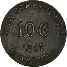 Monnaie, France, 10 Centimes, 1921, Dunkerque, TB+, Iron, Elie:10.5