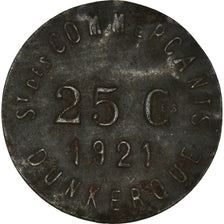 Monnaie, France, 25 Centimes, 1921, Dunkerque, TB+, Iron, Elie:10.6
