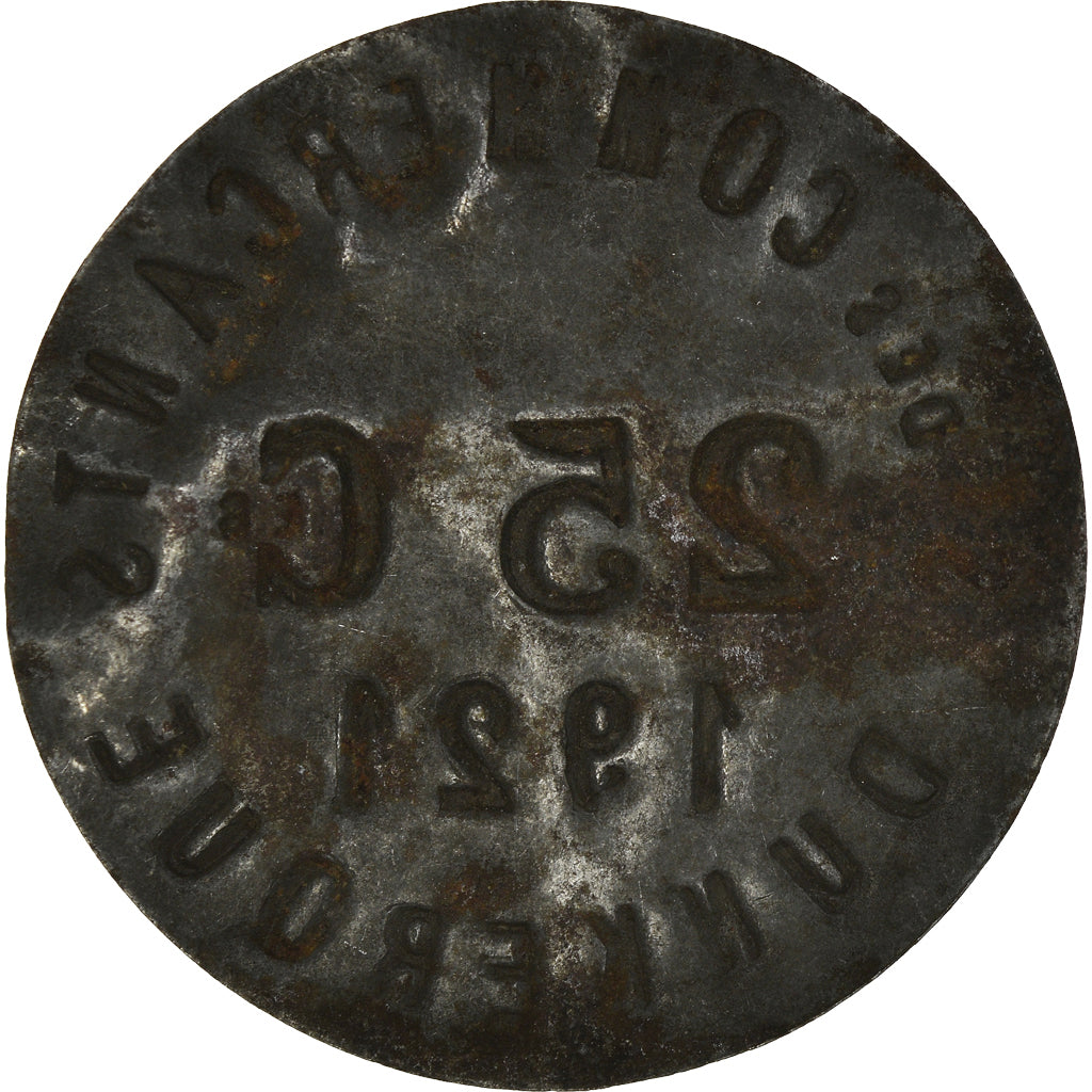 Monnaie, France, 25 Centimes, 1921, Dunkerque, TB+, Iron, Elie:10.6