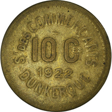 Coin, France, 10 Centimes, 1922, Dunkerque, EF(40-45), Brass, Elie:10.8