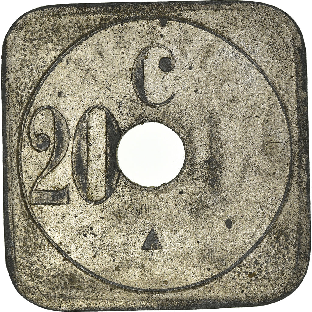 Coin, France, 20 Centimes, CALAIS, VF(30-35), Nickel plated zinc