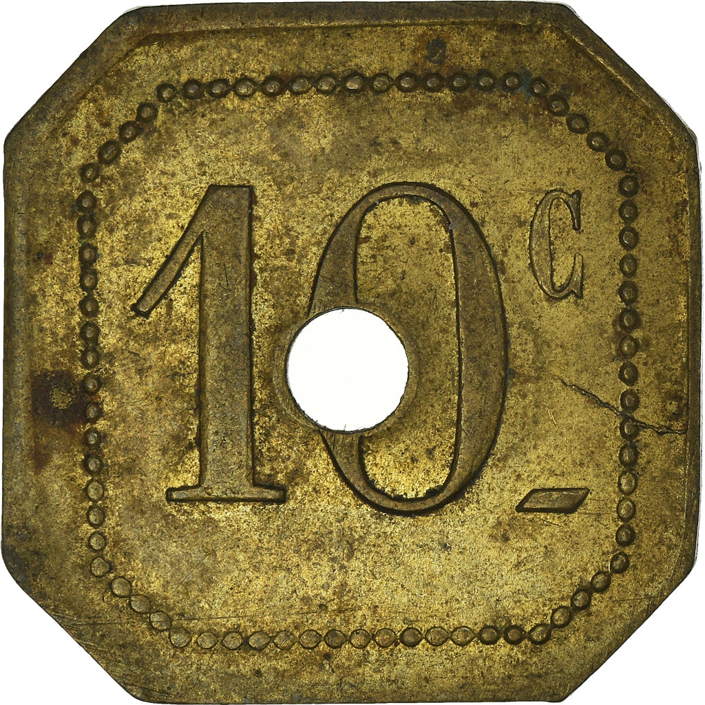 Monnaie, France, 10 Centimes, TTB+, Laiton, Elie:15.2