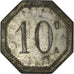 Monnaie, France, 10 Centimes, CALAIS, TB+, Zinc nickelé