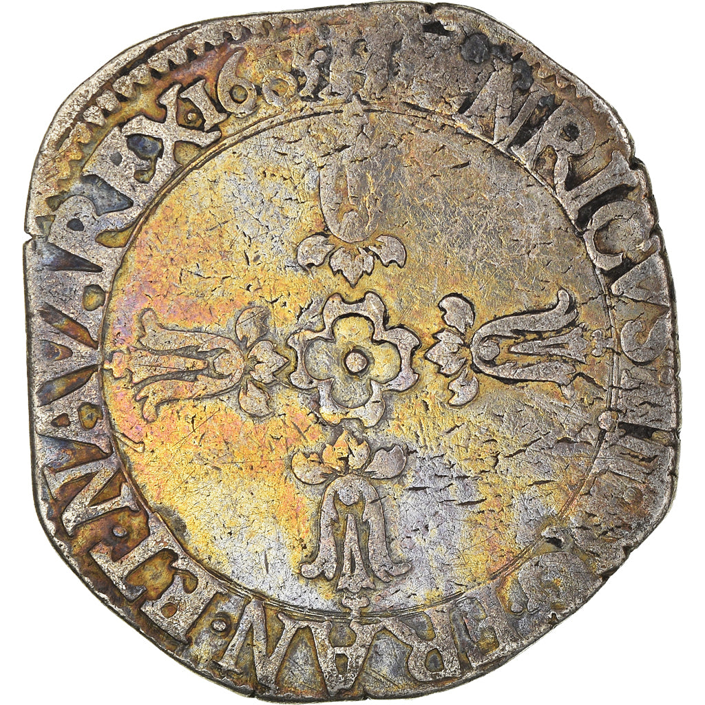 Moneta, Francja, Henry IV, Croix feuillue de face, 1/4 Ecu, 1603, La Rochelle