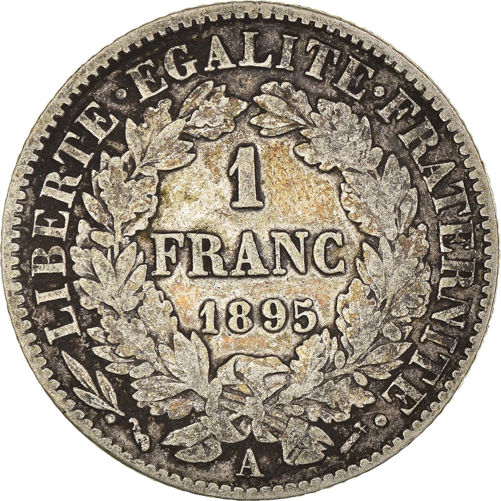 Coin, France, Cérès, Franc, 1895, Paris, VF(30-35), Silver, KM:822.1