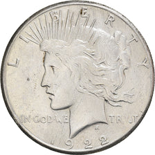 Coin, United States, Peace, Dollar, 1922, San Francisco, EF(40-45), Silver