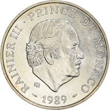 Coin, Monaco, Rainier III, 100 Francs, 1989, Paris, MS(63), Silver, KM:164