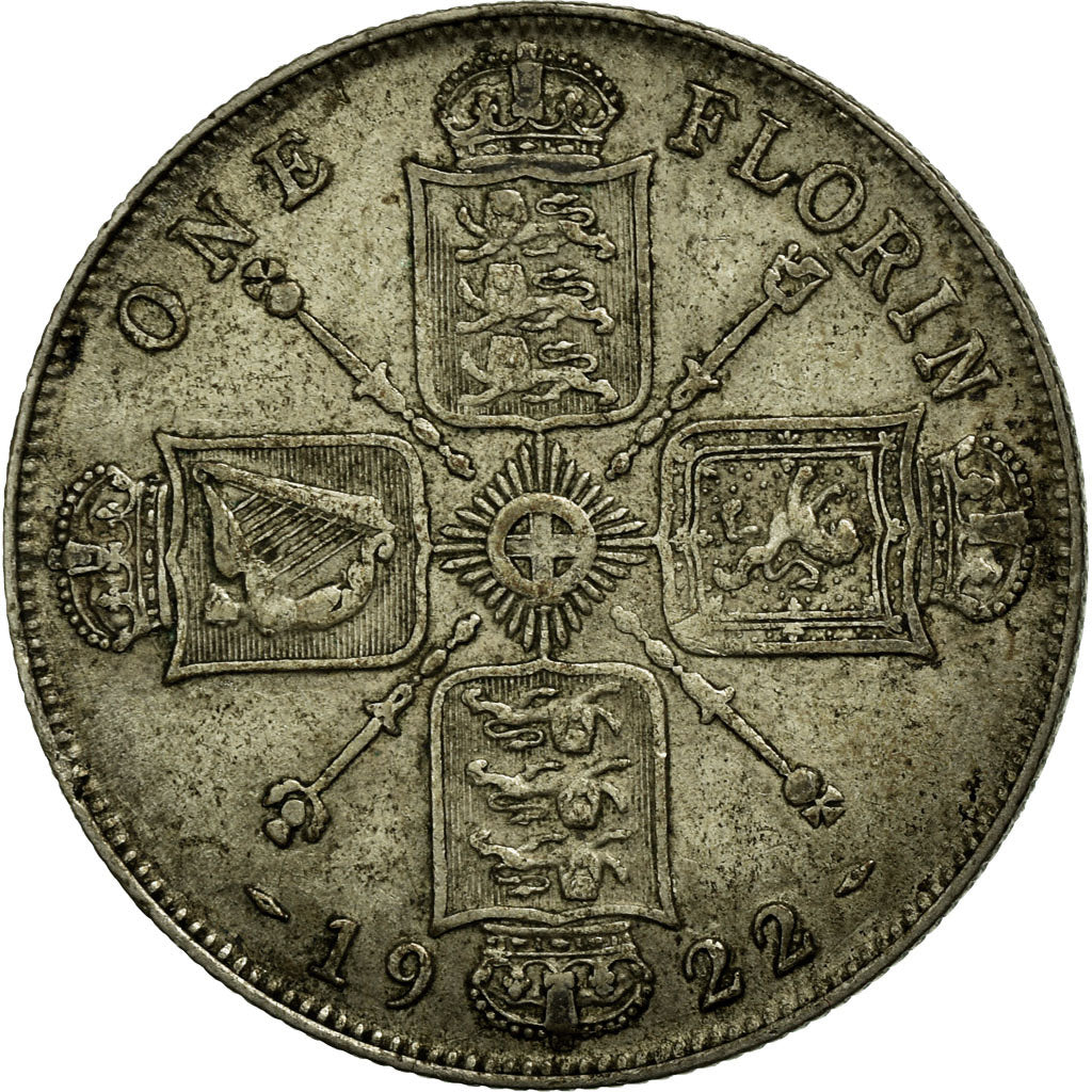 Coin, Great Britain, George V, Florin, Two Shillings, 1922, EF(40-45), Silver