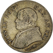 Munten, Vaticaan, Pius IX, Lira, 1866, Roma, ZF, Zilver, KM:1377.2