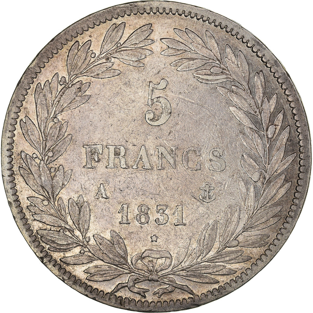 Coin, France, Louis-Philippe, 5 Francs, 1831, Paris, EF(40-45), Silver