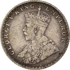 Coin, British India, George V, 1/4 Rupee, 1914, Calcutta, EF(40-45), Silver