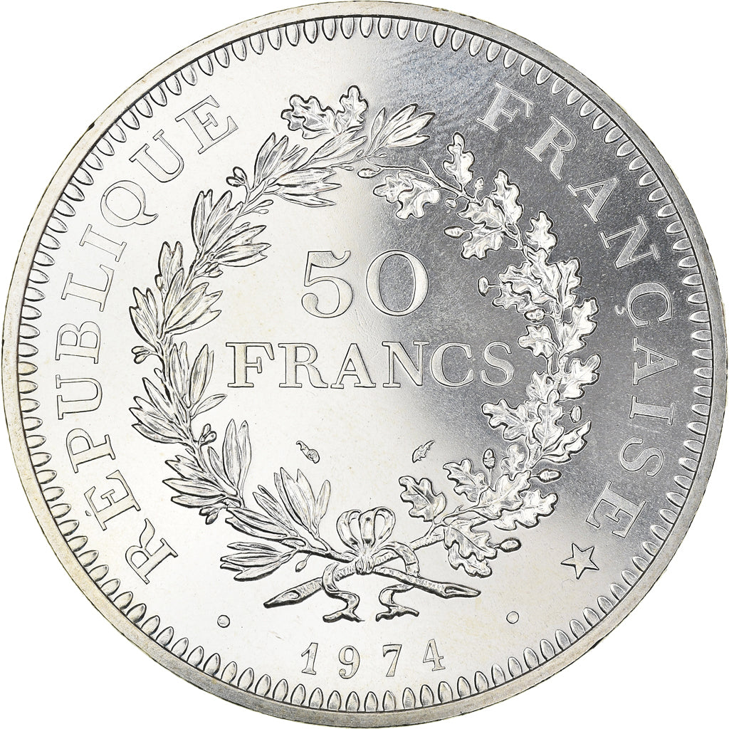 Coin, France, Hercule, 50 Francs, 1974, Paris, MS(65-70), Silver, KM:941.1