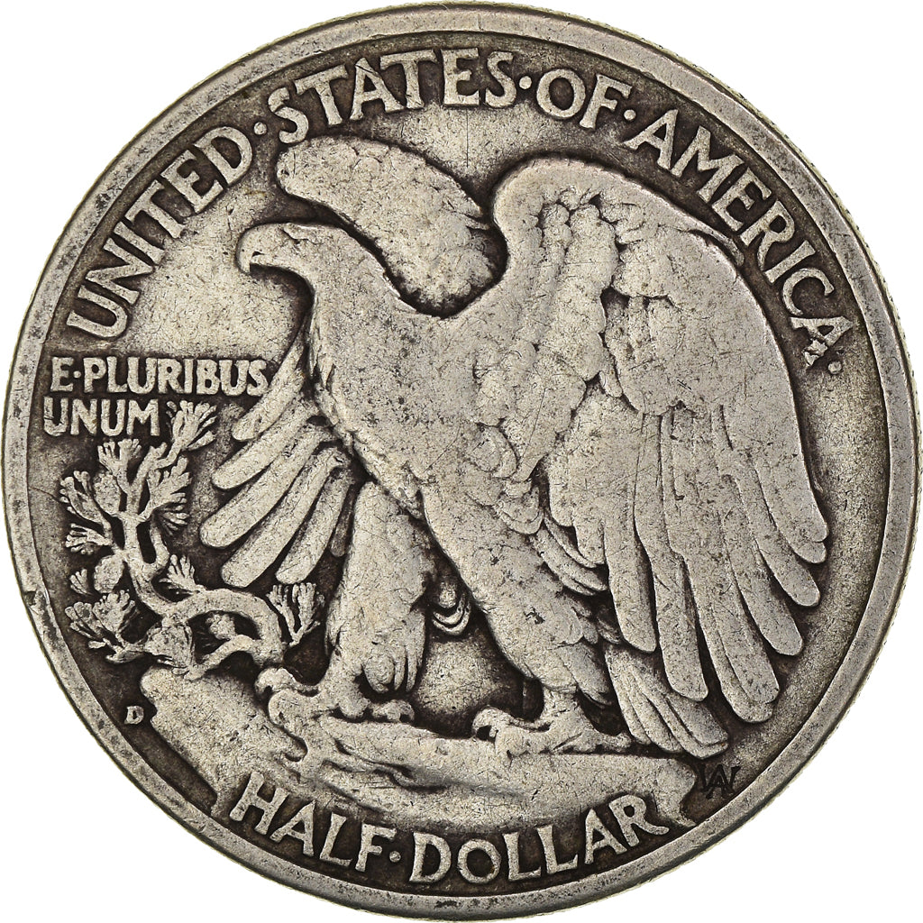 Coin, United States, Walking Liberty, Half Dollar, 1936, Denver, VF(20-25)
