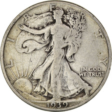 Coin, United States, Walking Liberty, Half Dollar, 1939, Philadelphia, F(12-15)