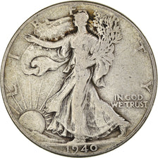 Coin, United States, Walking Liberty, Half Dollar, 1940, Philadelphia, F(12-15)