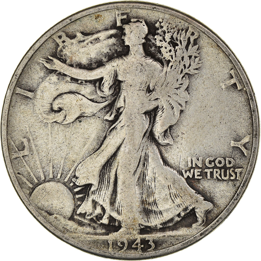 Coin, United States, Walking Liberty, Half Dollar, 1943, Philadelphia, F(12-15)