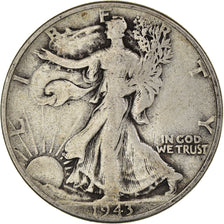 Coin, United States, Walking Liberty, Half Dollar, 1943, Philadelphia, F(12-15)