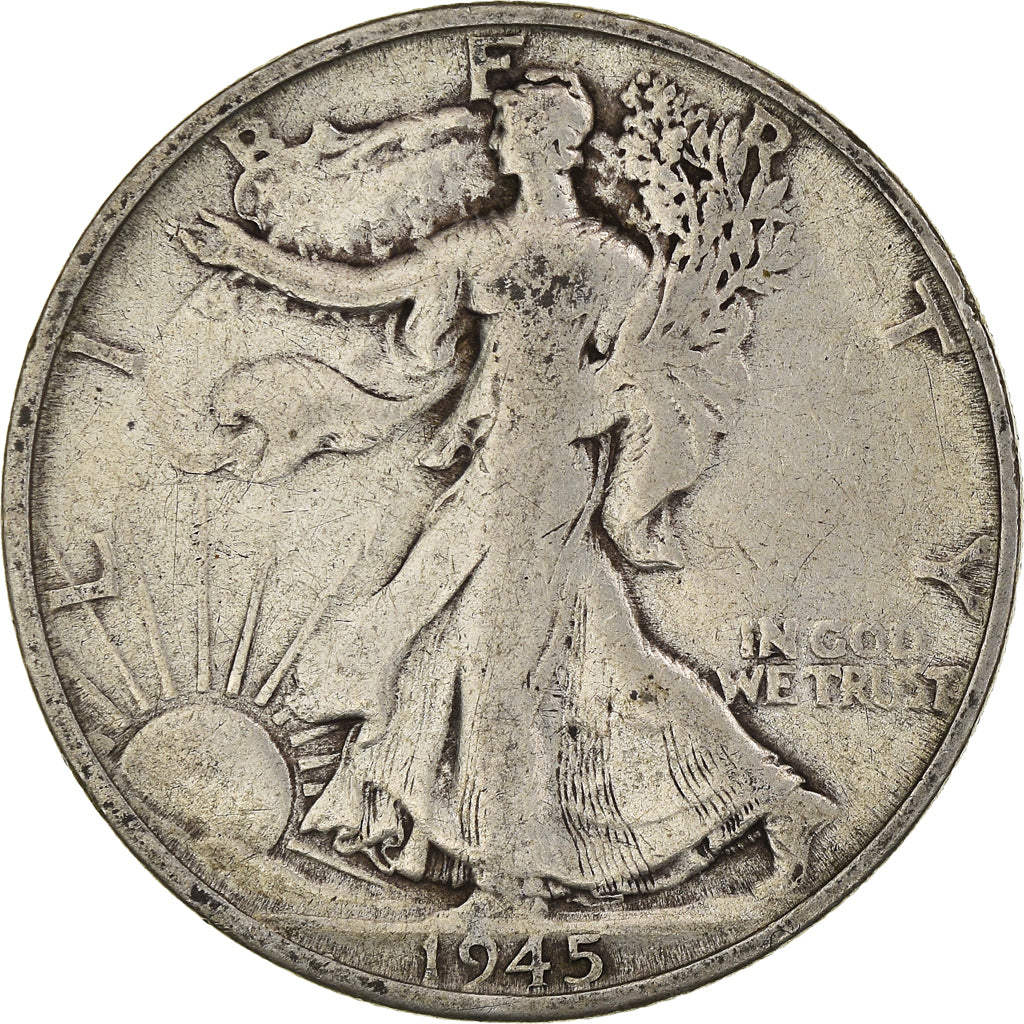 Coin, United States, Walking Liberty, Half Dollar, 1945, San Francisco