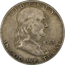 Coin, United States, Franklin, Half Dollar, 1953, San Francisco, VF(20-25)