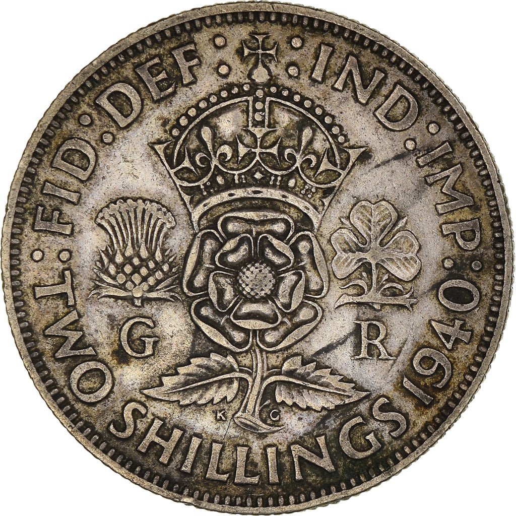 Monnaie, Grande-Bretagne, George VI, Two Shillings, 1940, British Royal Mint
