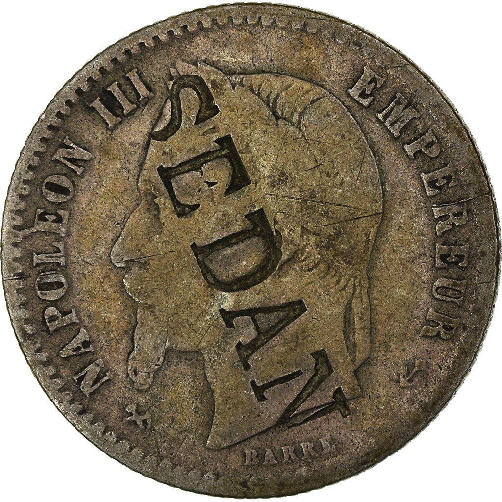 Coin, France, Napoleon III, Satirical, 50 Centimes, 1867, Bordeaux, VG(8-10)
