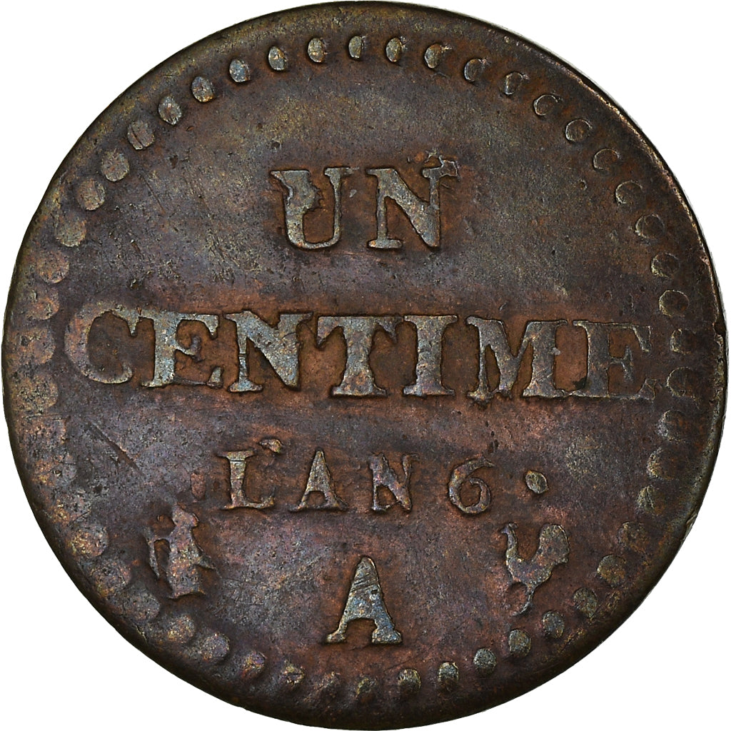 Coin, France, Dupré, Centime, AN 6, Paris, EF(40-45), Bronze, KM:646