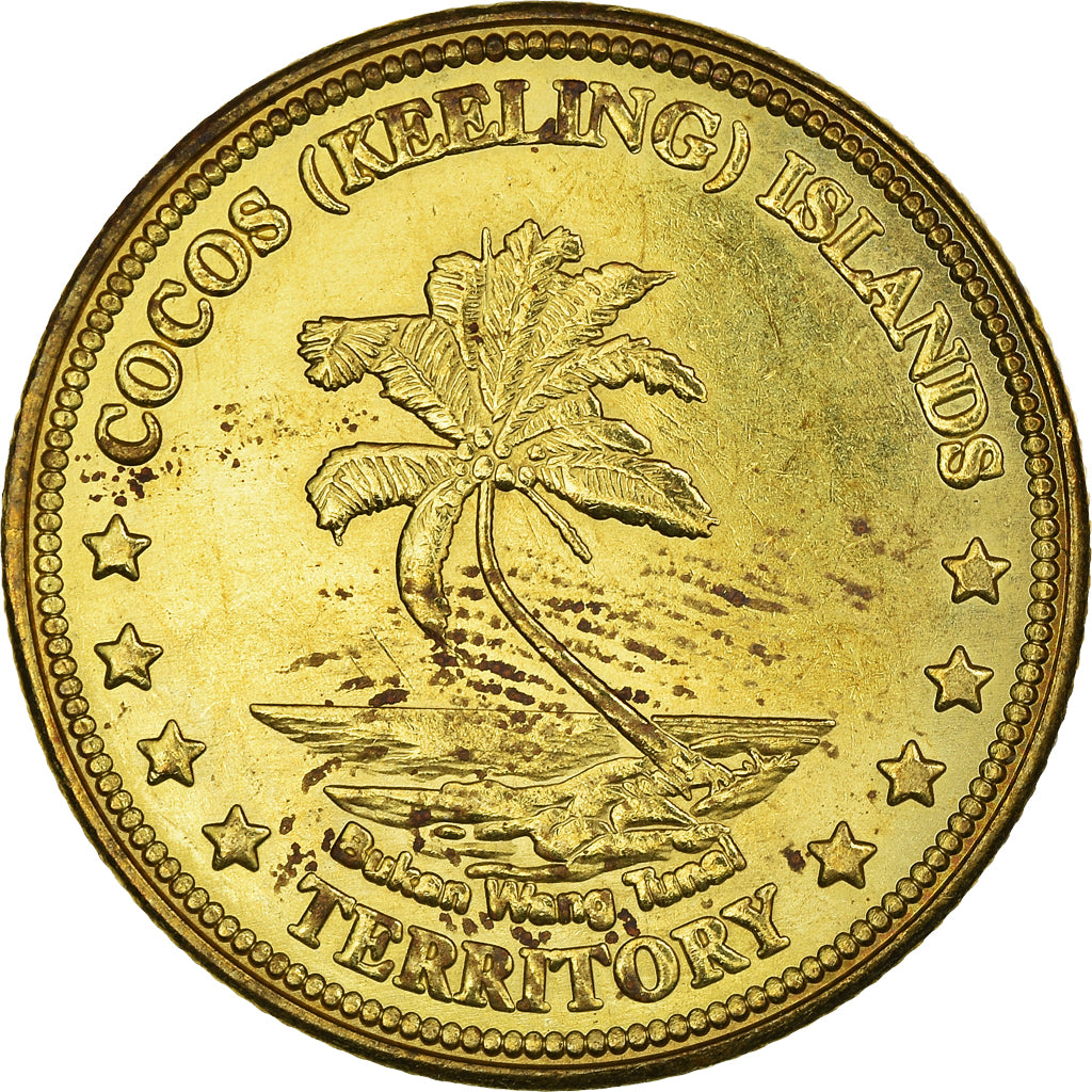 Coin, COCOS (KEELING) ISLANDS, 1 Dollar, 2004, Massachusetts, EF(40-45), Brass