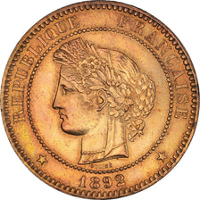 Coin, France, Cérès, 10 Centimes, 1892, Paris, AU(55-58), Bronze, KM:815.1