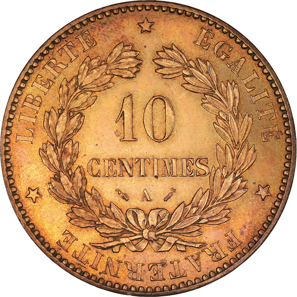Coin, France, Cérès, 10 Centimes, 1892, Paris, AU(55-58), Bronze, KM:815.1