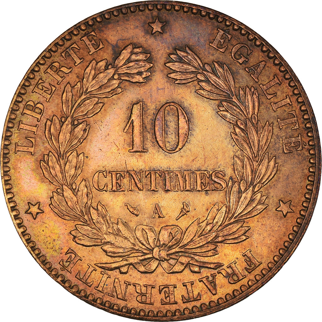 Coin, France, Cérès, 10 Centimes, 1989, Paris, AU(55-58), Bronze, KM:815.1
