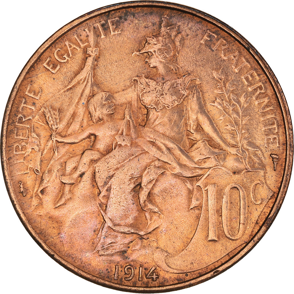 Moneta, Francia, Dupuis, 10 Centimes, 1914, Paris, BB, Bronzo, KM:842