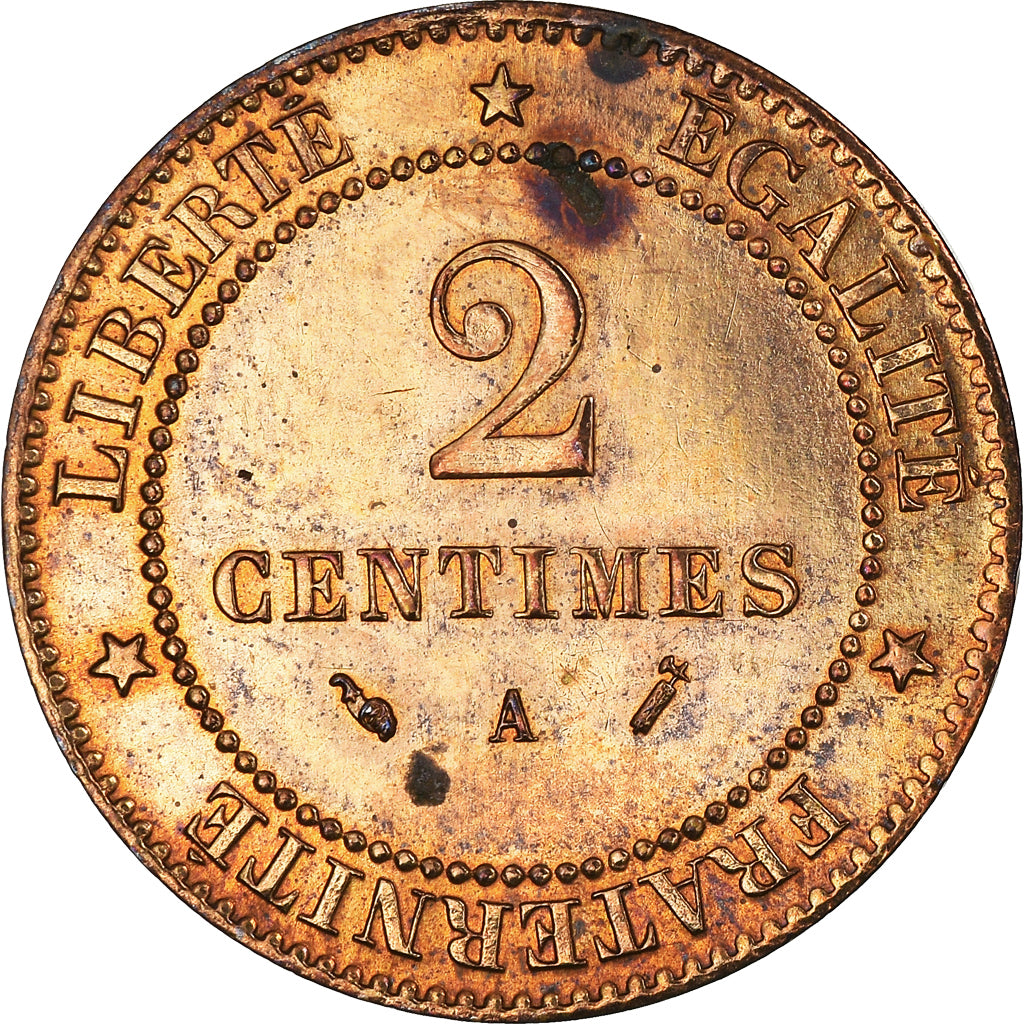Coin, France, Cérès, 2 Centimes, 1894, Paris, AU(50-53), Bronze, KM:827.1