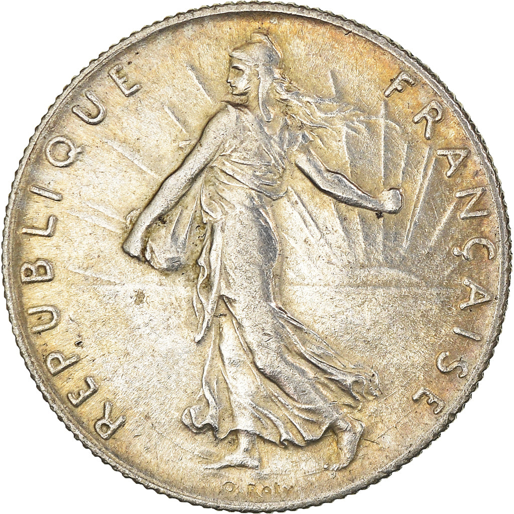 Coin, France, Semeuse, 50 Centimes, 1918, Paris, AU(55-58), Silver, KM:854