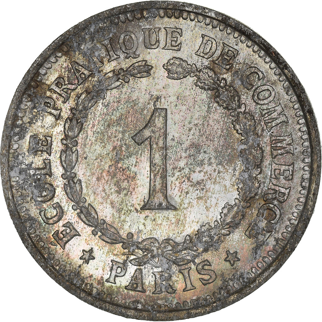 token, France, Ecole pratique de Commerce, 1 Franc, AU(55-58), Aluminium