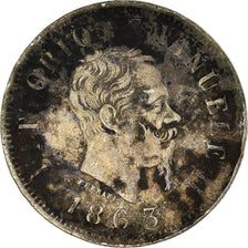 Coin, Italy, Vittorio Emanuele II, 50 Centesimi, 1863, Milan, VF(20-25), Silver