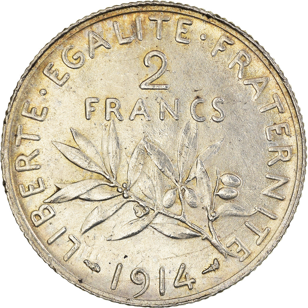 Moneta, Francia, Semeuse, 2 Francs, 1914, Paris, SPL-, Argento, KM:845.1