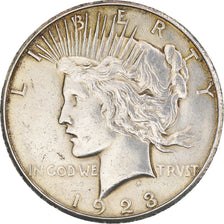 Moneda, Estados Unidos, Peace Dollar, Dollar, 1923, San Francisco, BC+, Plata