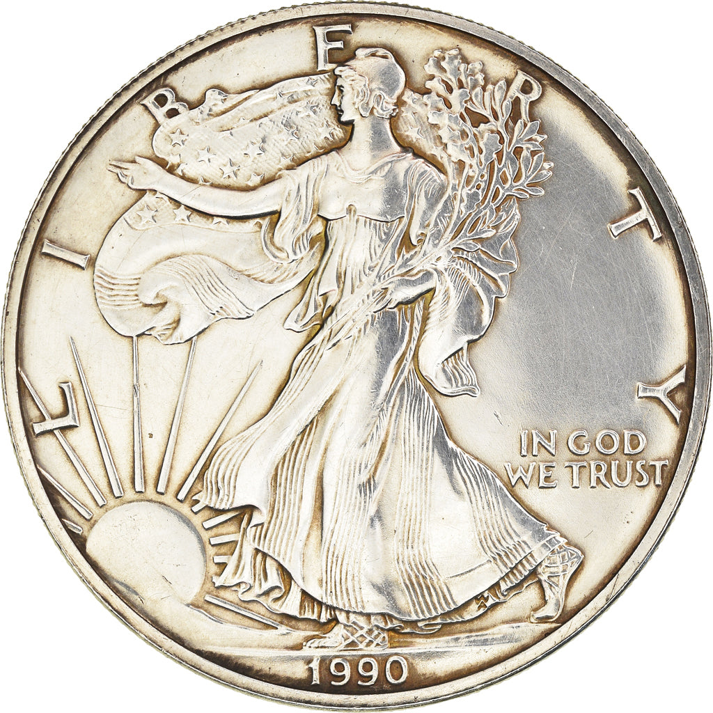 Coin, United States, Silver Eagle, Dollar, 1990, Philadelphia, EF(40-45)