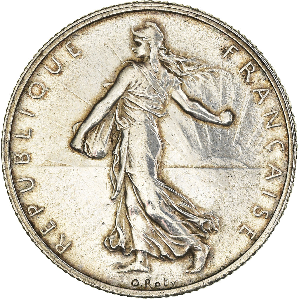 Coin, France, Semeuse, 2 Francs, 1917, Paris, AU(55-58), Silver, KM:845.1