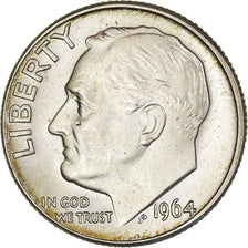 Coin, United States, Roosevelt, Dime, 1964, Denver, MS(63), Silver, KM:195