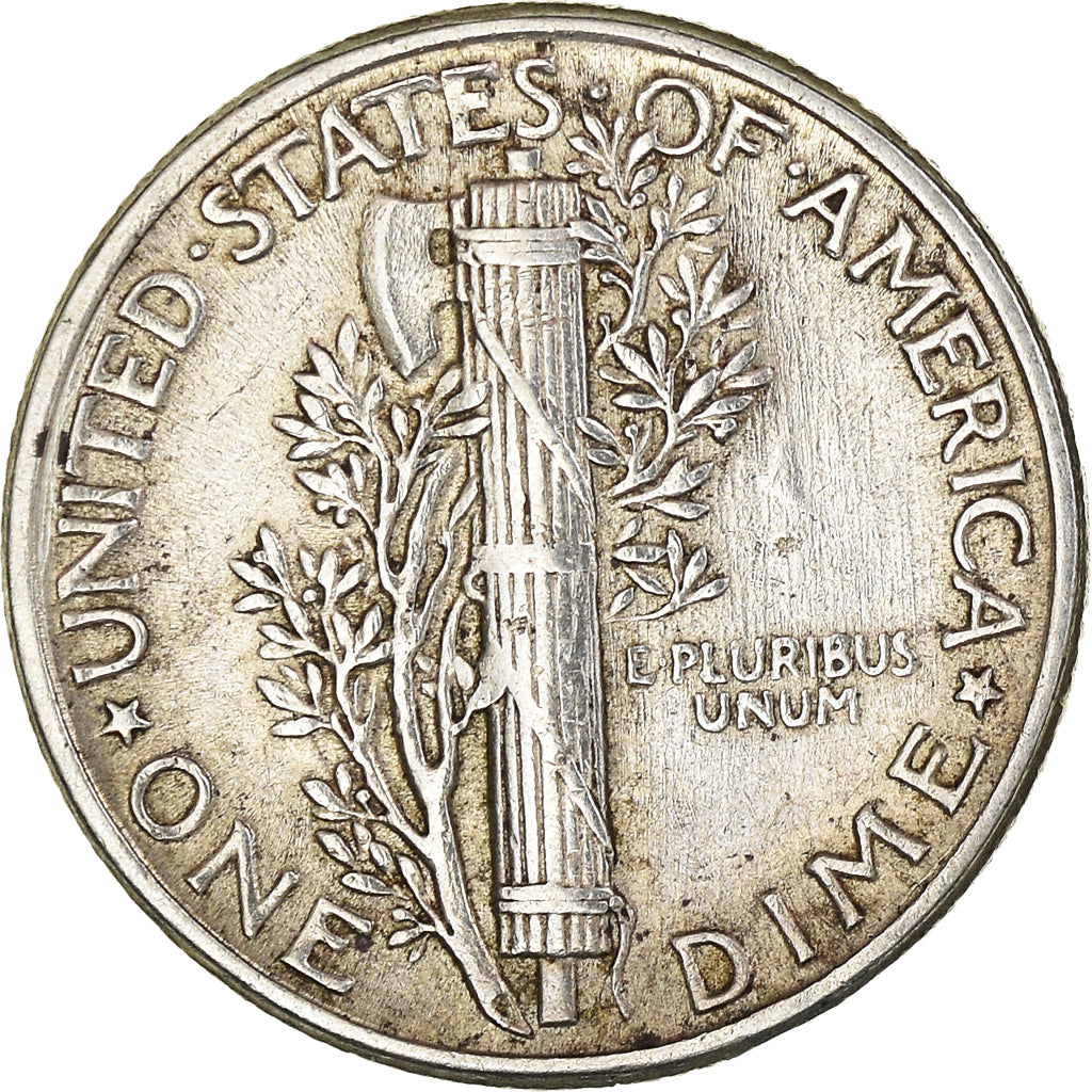 Munten, Verenigde Staten, Mercury, Dime, 1944, Philadelphia, ZF, Zilver, KM:140