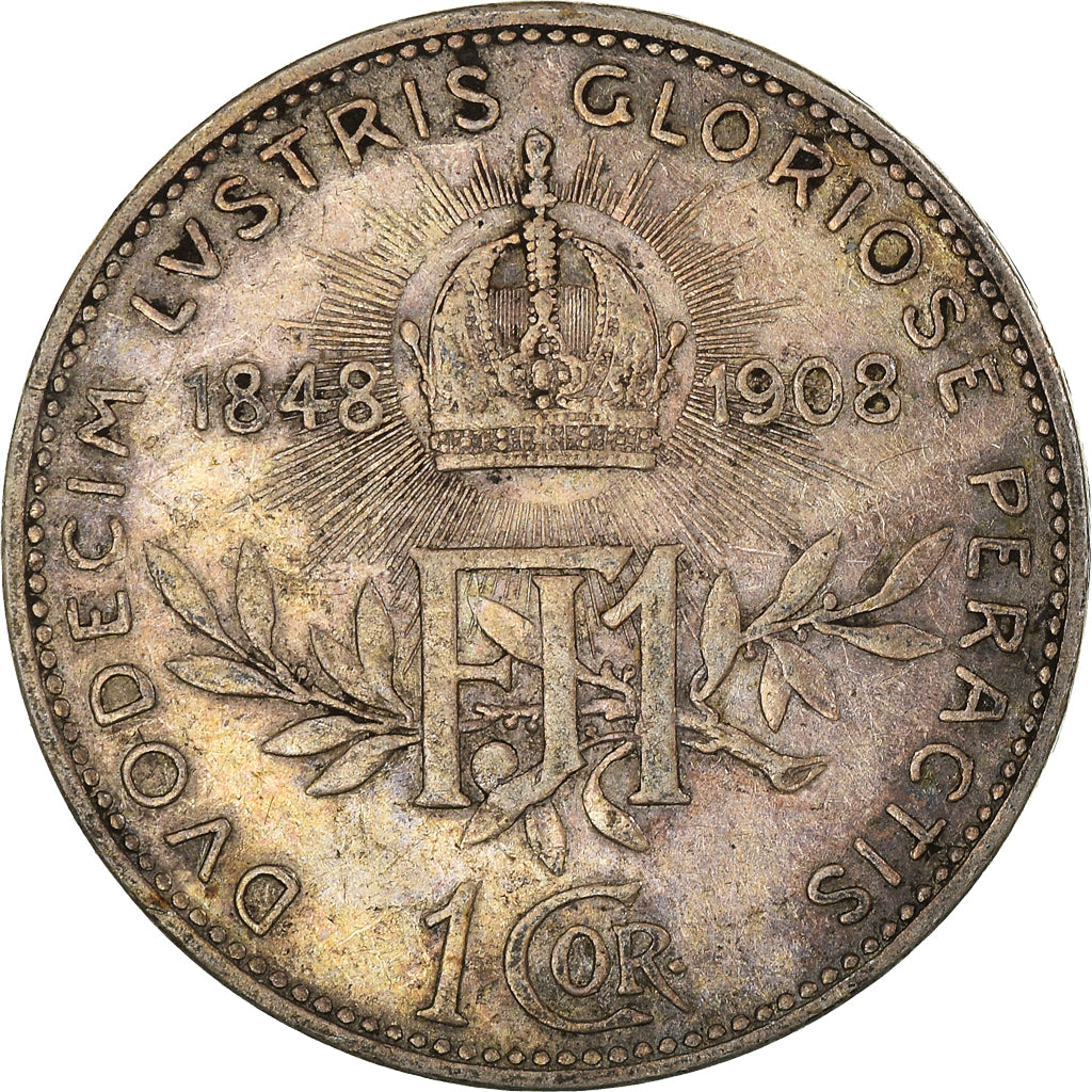 Moneta, Austria, Franz Joseph I, Corona, 1908, Vienna, EF(40-45), Srebro