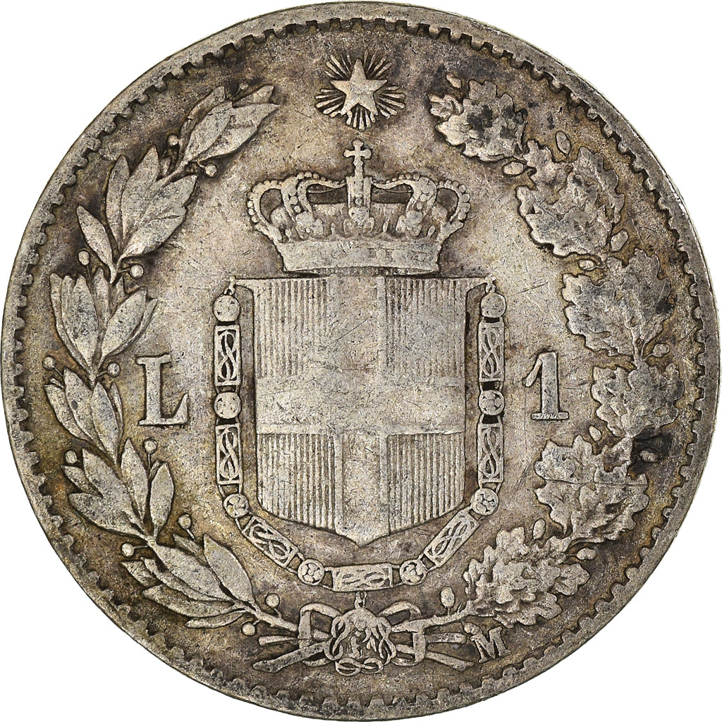 Coin, Italy, Umberto I, Lira, 1887, Milan, EF(40-45), Silver, KM:24.2