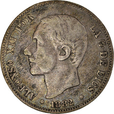 Coin, Spain, Alfonso XII, 2 Pesetas, 1882, Madrid, VF(20-25), Silver, KM:678.2