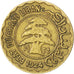 LEBANON, 2 Piastres, 1924, Paris, KM #1, EF(40-45), Aluminum-Bronze, 2.02