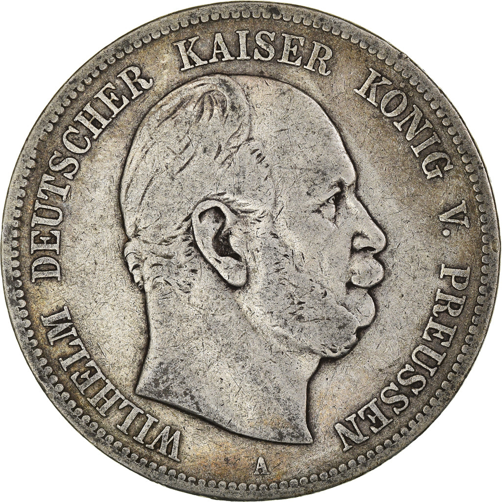 Coin, German States, Prussia., Wilhelm I, 5 Mark, 1874, Berlin, VF(20-25)