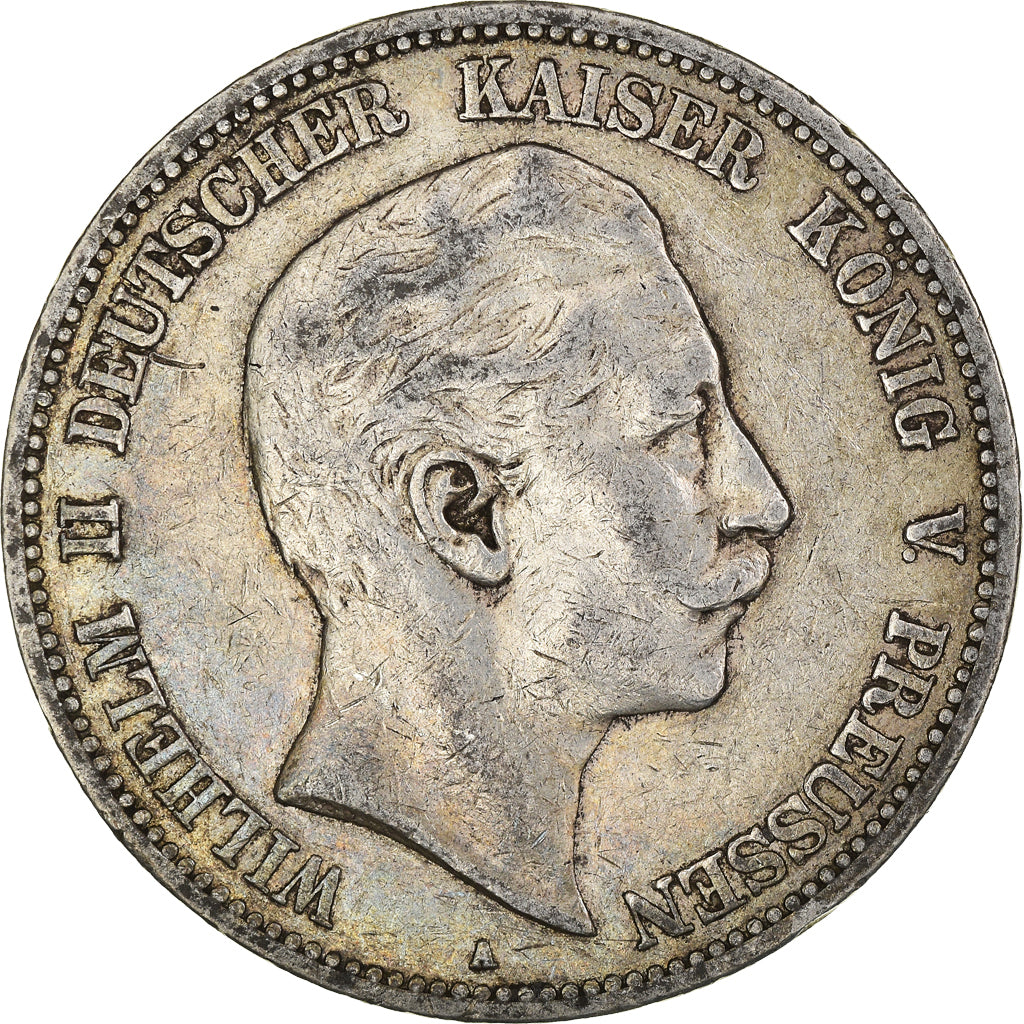 Coin, German States, Prussia., Wilhelm II, 5 Mark, 1904, Berlin, VF(20-25)