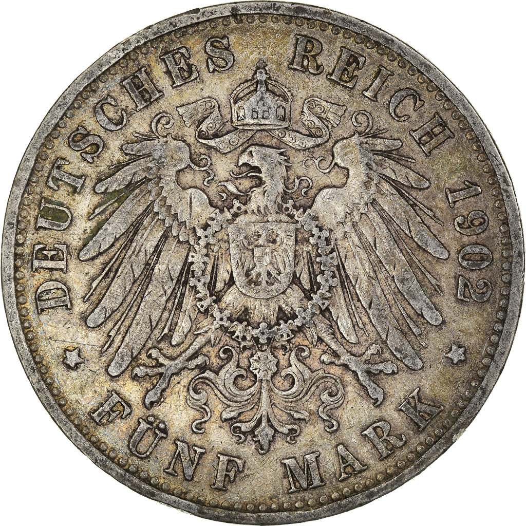 Moneta, Stati tedeschi, Prussia., Wilhelm II, 5 Mark, 1902, Berlin, MB, Argento
